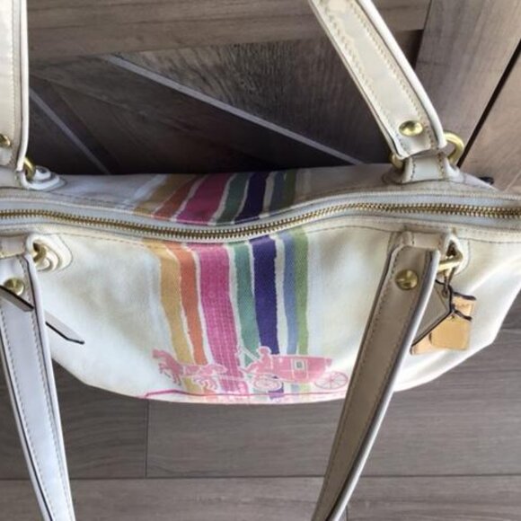 Coach Poppy Legacy Rainbow Striped Sequin Tote Bag, 3 Hangtags Model No. 19615 - Picture 11 of 13